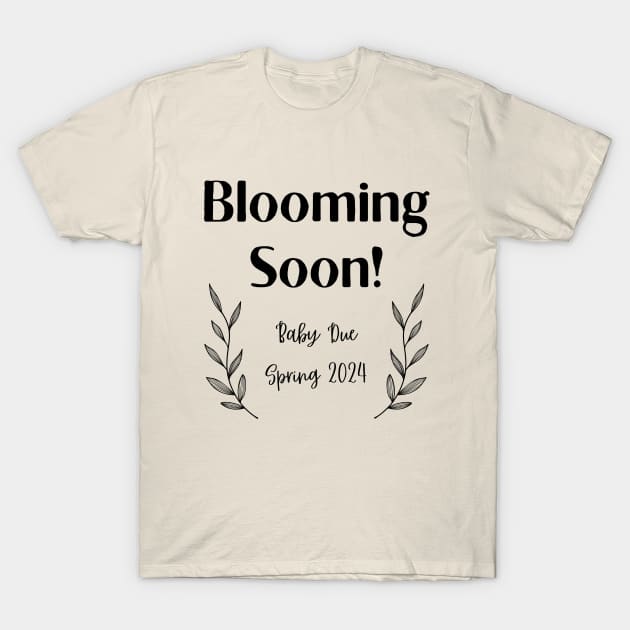 Blooming Soon Pregnancy Announcement T-Shirt by Hilary's Flower House